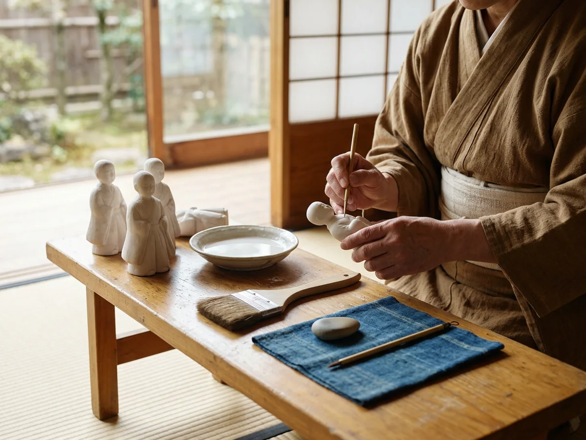Kaga dolls — at the workshop