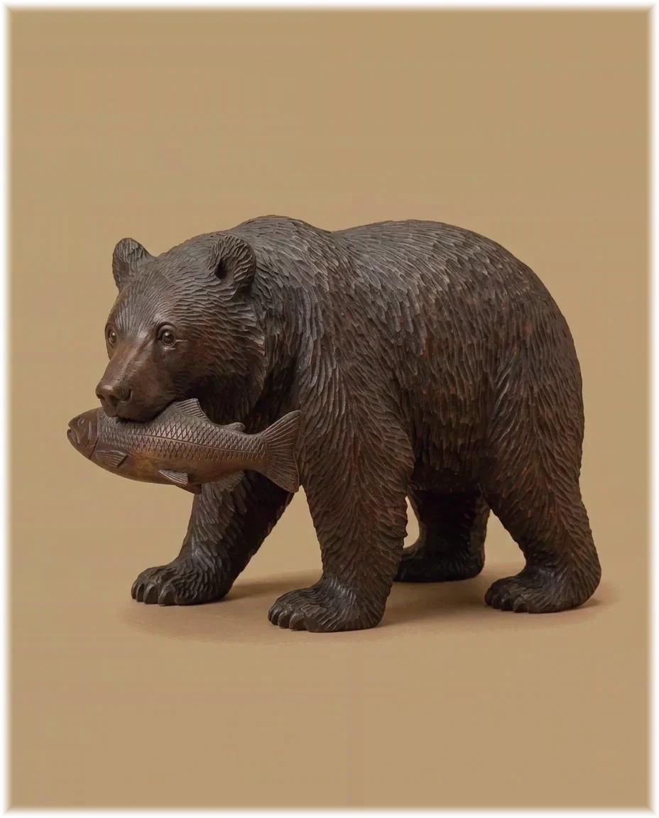 Carved bear — from the left