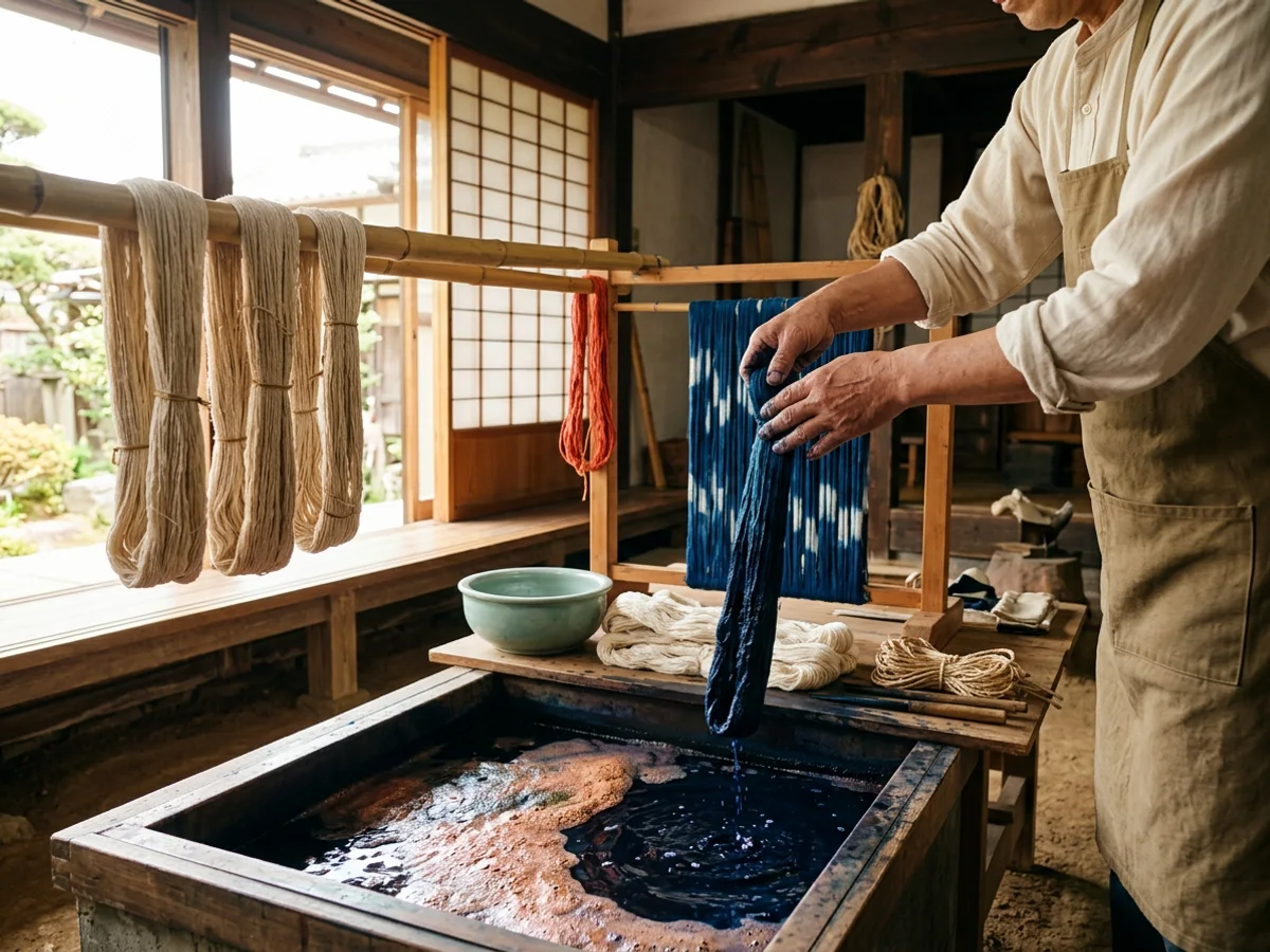 Kurume — Indigo ikat cotton